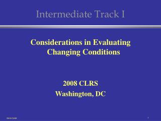 Intermediate Track I