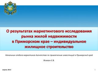 О результатах маркетингового исследования рынка жилой недвижимости