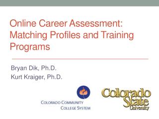 Online Career Assessment: Matching Profiles and Training Programs