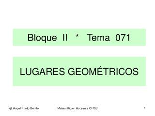 LUGARES GEOMÉTRICOS