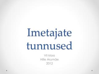 Imetajate tunnused