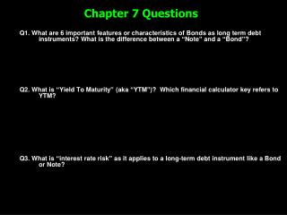 Chapter 7 Questions