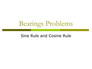 Bearings Problems