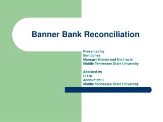 Banner Bank Reconciliation