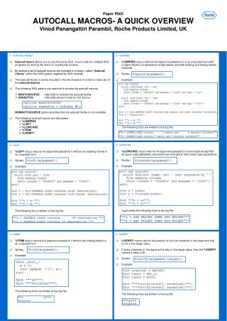 1 – AUTOCALL MACRO