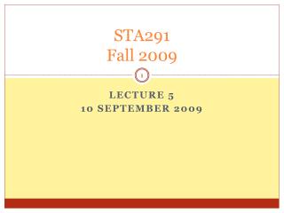 STA291 Fall 2009