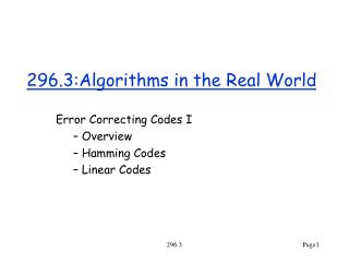 296.3:Algorithms in the Real World