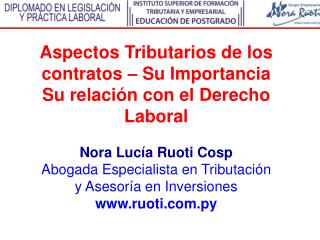 Aspectos Tributarios de los contratos – Su Importancia Su relación con el Derecho Laboral