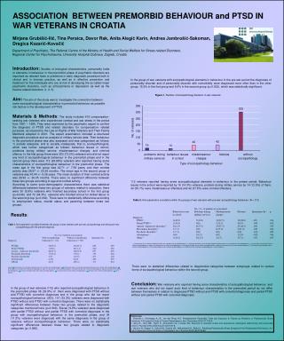 ASSOCIATION BETWEEN PREMORBID BEHAVIOUR and PTSD IN WAR VETERANS IN CROATIA