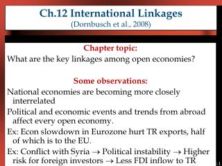 Ch.12 International Linkages (Dornbusch et al., 2008)