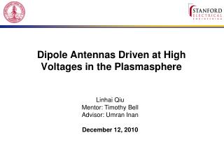 Dipole Antennas Driven at High Voltages in the Plasmasphere