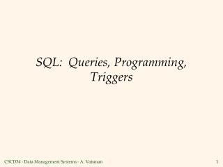 SQL: Queries, Programming, Triggers