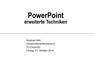 PowerPoint erweiterte Techniken