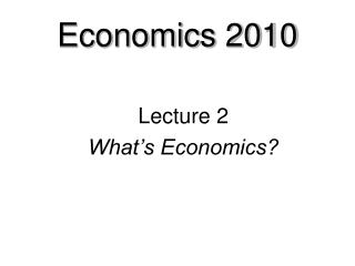 Economics 2010