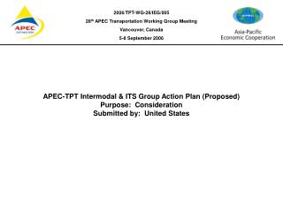 APEC-TPT Intermodal &amp; ITS Group Action Plan (Proposed)