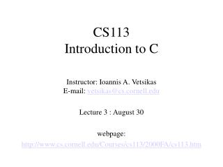 CS113 Introduction to C