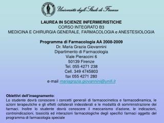 LAUREA IN SCIENZE INFERMIERISTICHE CORSO INTEGRATO B3