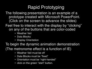 Rapid Prototyping