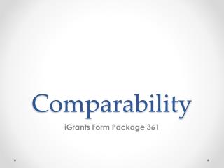 Comparability