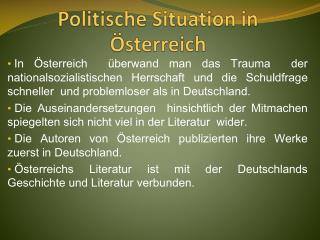 Politische Situation in Österreich