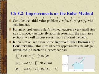 Ch 8.2: Improvements on the Euler Method