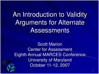 An Introduction to Validity Arguments for Alternate Assessments