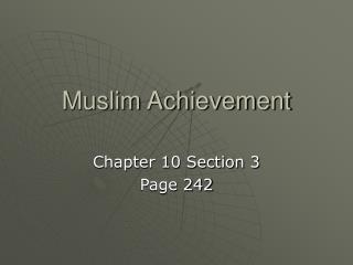 Muslim Achievement