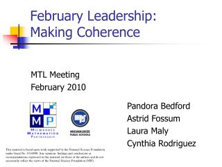 February Leadership: Making Coherence