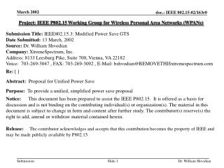 Project: IEEE P802.15 Working Group for Wireless Personal Area Networks (WPANs)