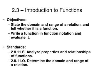 2.3 – Introduction to Functions