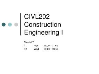 CIVL202 Construction Engineering I