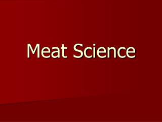 Meat Science