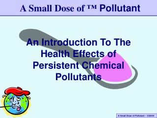 An Introduction To The Health Effects of Persistent Chemical Pollutants