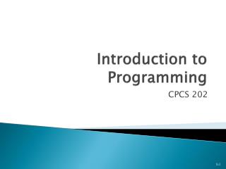 Introduction to Programming