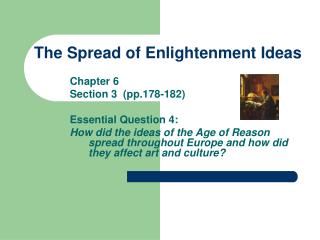 The Spread of Enlightenment Ideas