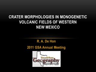Crater Morphologies in Monogenetic Volcanic Fields of Western New Mexico