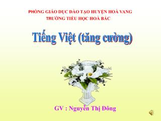 TR ƯỜNG TIỂU HỌC HOÀ BẮC