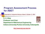 Program Assessment Process for ABET