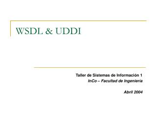 WSDL &amp; UDDI