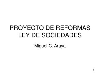 PROYECTO DE REFORMAS LEY DE SOCIEDADES