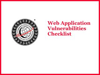 Web Application Vulnerabilities Checklist