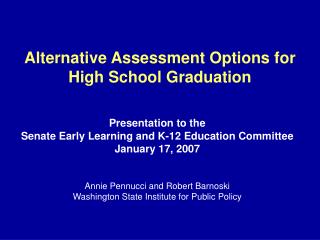 Alternative Assessment Options for High School Graduation