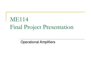 ME114 Final Project Presentation