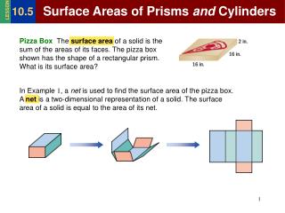 Surface Areas of Prisms and Cylinders