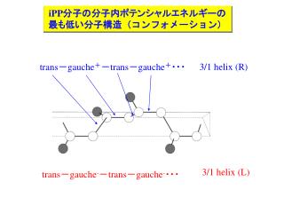 iPP 分子の分子内ポテンシャルエネルギーの最も低い 分子構造（コンフォメーション）