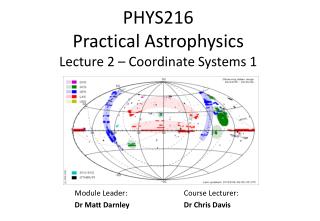 PHYS216 Practical Astrophysics Lecture 2 – Coordinate Systems 1