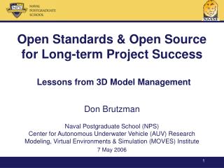 Open Standards &amp; Open Source for Long-term Project Success Lessons from 3D Model Management