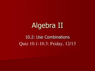 Algebra II