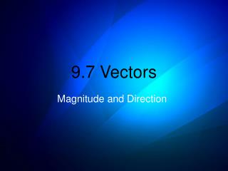 9.7 Vectors