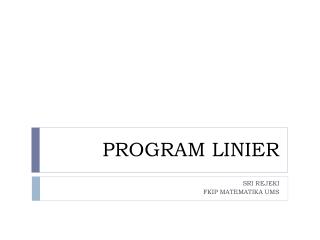 PROGRAM LINIER